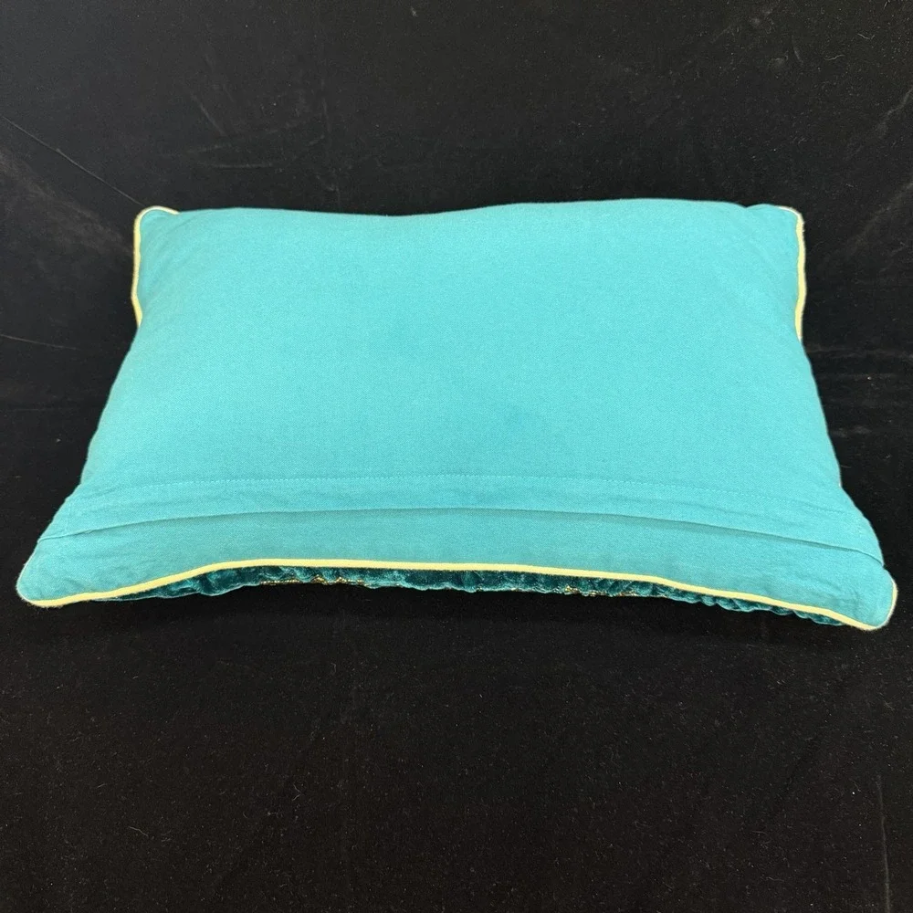 Vintage Bead Embroidered Taj Mahal Pillow Cover (Includes Pillow Insert)